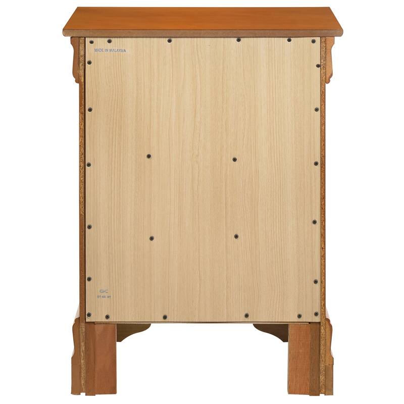 3-Drawer Oak Nightstand with English Dovetail Drawers, 29 Inch Durable Wood Bedside Storage Table