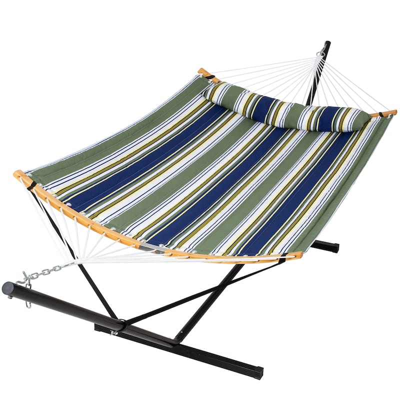 2-person Outdoor Hammock with Stand & Pillow
