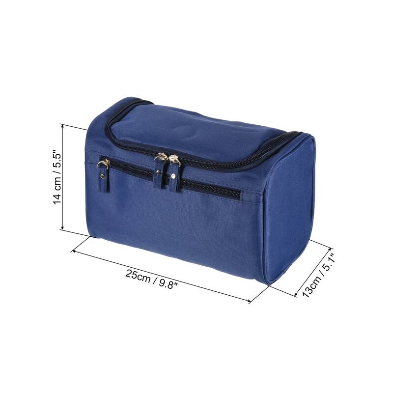 Canvas Hanging Toiletry Makeup Bag with Strap Zipper Waterproof Green