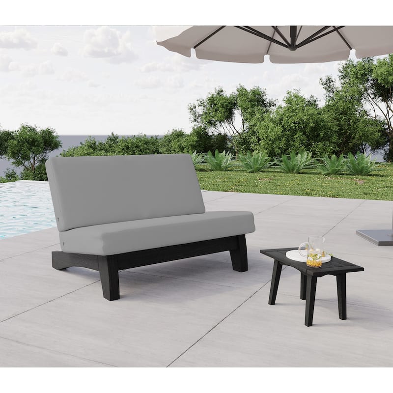 Outdoor Chair Solid Wood Furniture Patio Loveseat Sets with Cushion - Grey Sets - 2Piece