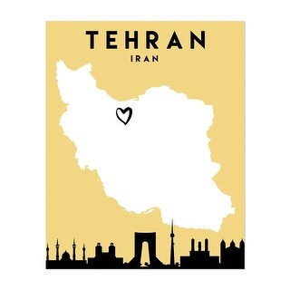Tehran Iran Tehran Iran Heart City Map Maps Urban Art Print/Poster ...