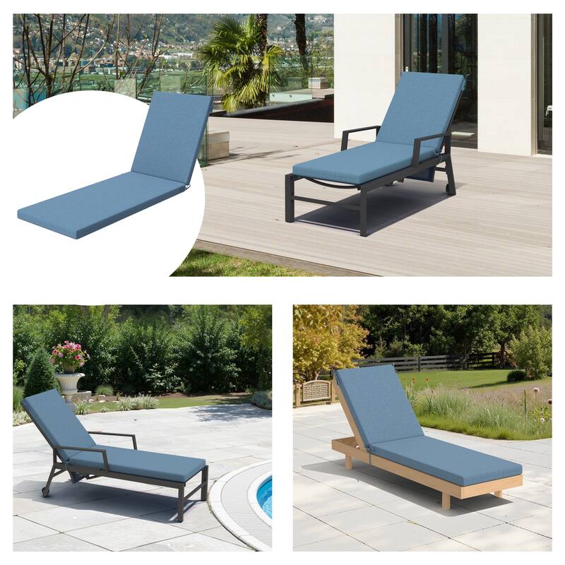 Outdoor Patio Chaise Lounge Cushion with Sunbrella