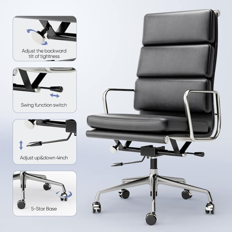 Executive Chair Upholstered Leather Ergonomic Adjustable Office Chair