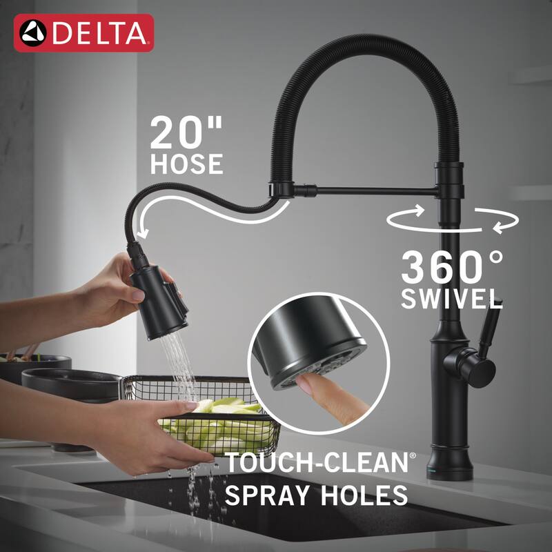 Delta 9684TL-DST Renaldi 1.8 GPM Single Hole Pre-Rinse Kitchen Faucet