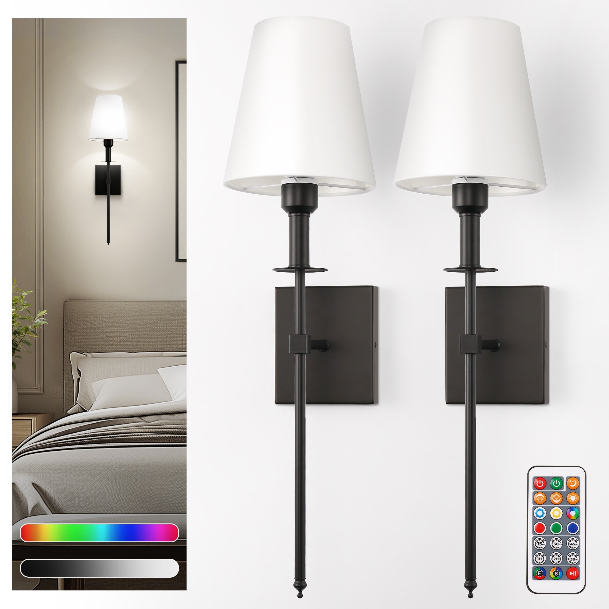 Wireless sconces for bedroom top