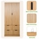 preview thumbnail 8 of 18, Modern Wooden Kitchen Pantry Cabinet with Fluted Doors 2 Drawers and Built-In Spice Racks Oak by GDFStudio