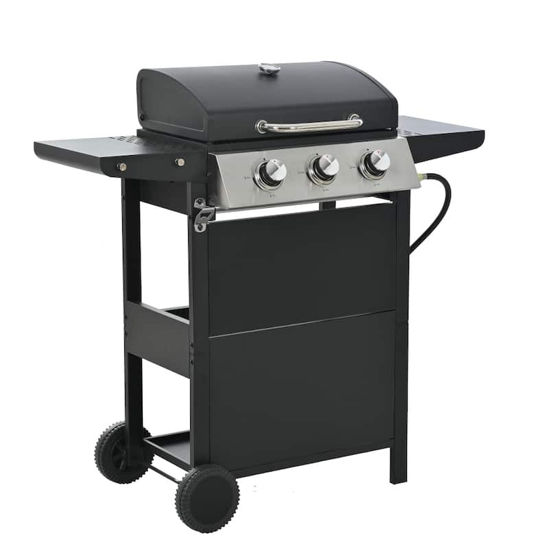 Propane Gas Grill 3 Burner Barbecue Grill Stainless Steel 26000 BTU