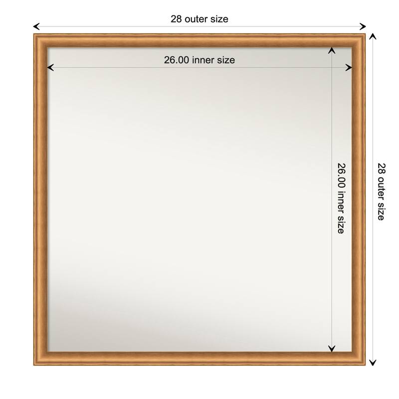 Salon Scoop Non-Beveled Wood Framed Wall Mirror - Salon Scoop Copper - Glass Size 26x26