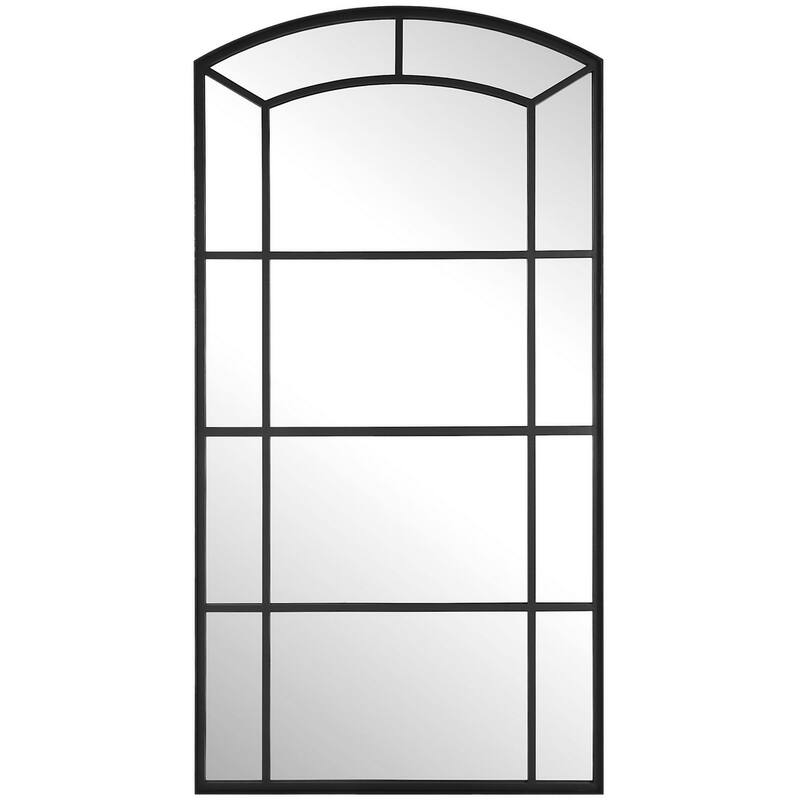 Uttermost 09752 Camber 42-1/8" W x 81-3/4" H Arched Framed Bathroom - Satin Black