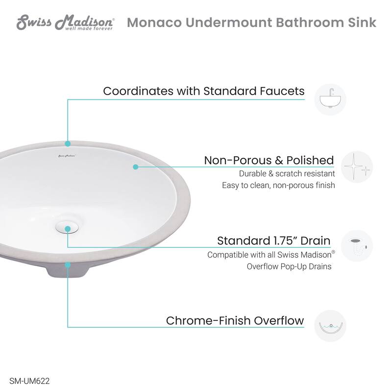 Monaco 19" Oval Under-Mount Bathroom Sink