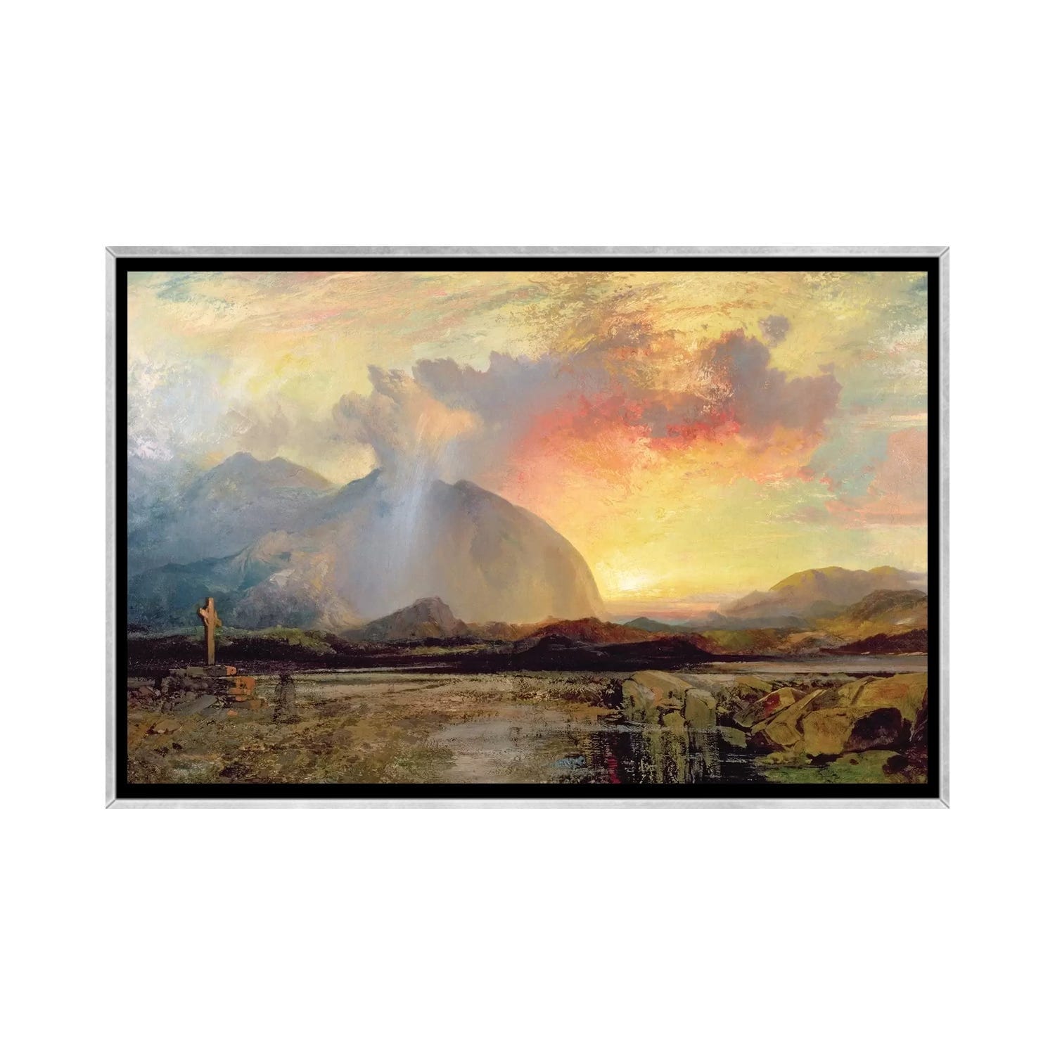 iCanvas "Sunset Vespers at the Old Rugged Cross " by Thomas Moran Framed