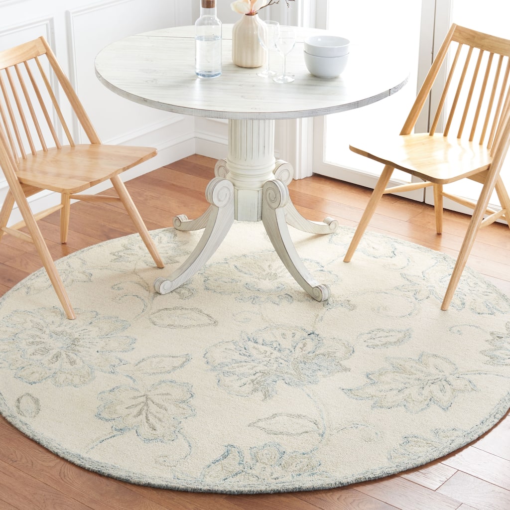 SAFAVIEH Handmade Micro-Loop Airina Floral Wool Rug