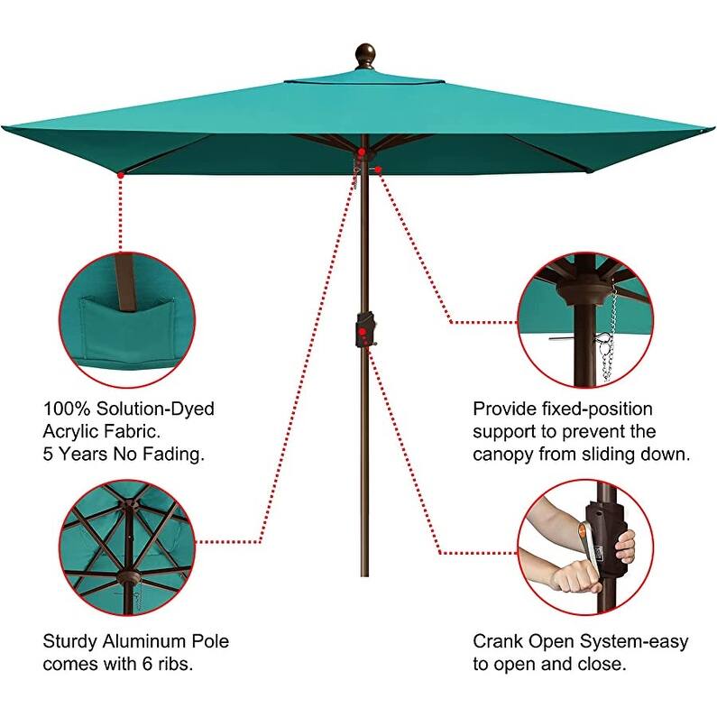 Tradesparker Multicolor Sunbrella 9ft/10x6.5ft Patio Market Outdoor Table Umbrella