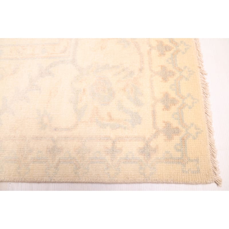 ECARPETGALLERY Hand-knotted Modern Oushak Ivory Wool Rug - 8'0 x 10'0