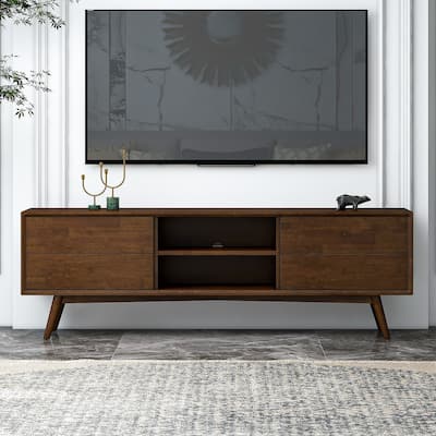 Novela Mid-Century TV Stand in Brown for TVs up to 80"