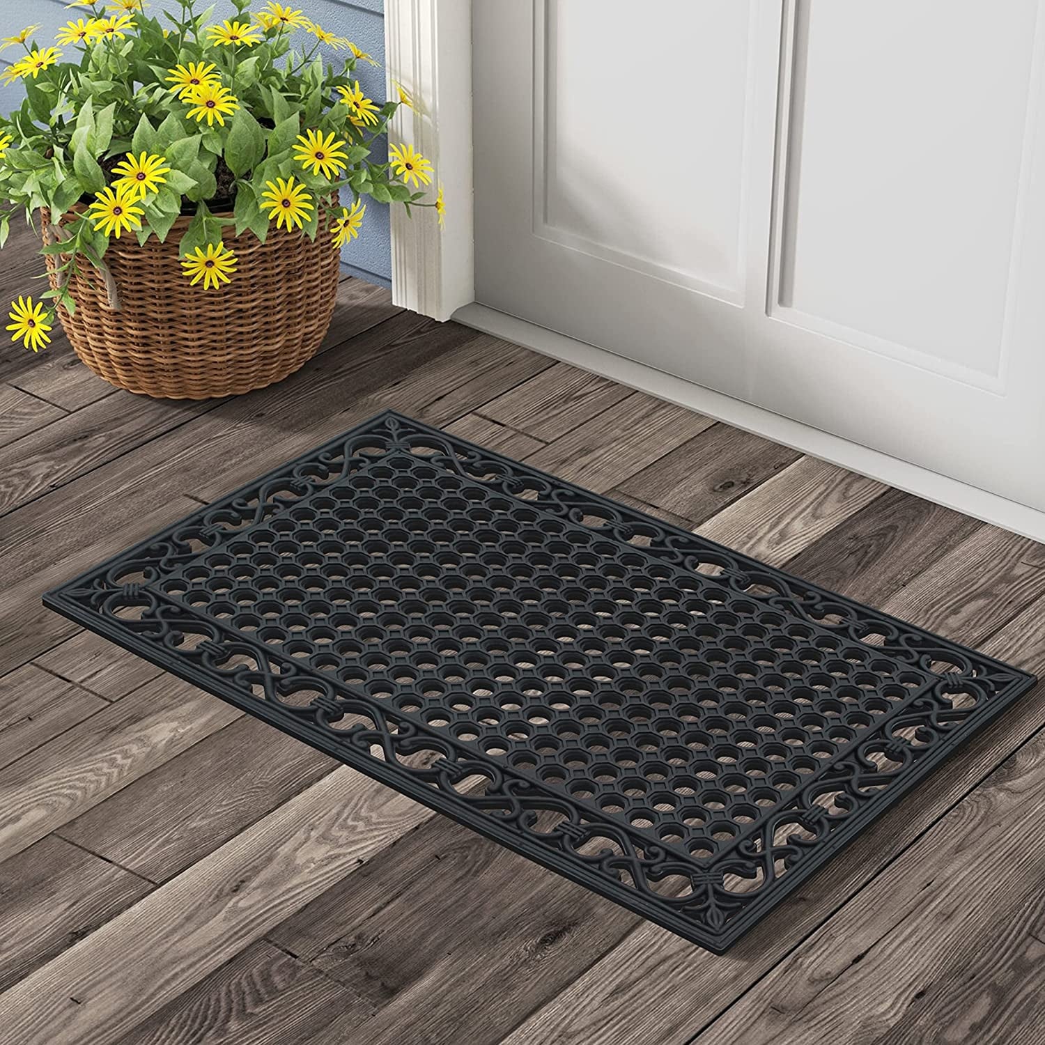 Multi-Use Patio 24 x 36 inch Winter Durable Large Heavy Duty Front Outdoor Rug Non-Slip Welcome Doormat for Entry A1 HOME COLLECTIONS A1HC Key Decorative Design Door Mat 