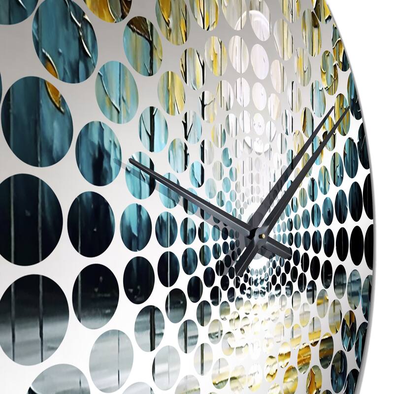 Designart "Abstract Nature Trees Painting II" Black Other Abstract Clocks Modern Wall Clocks For Living Room Décor