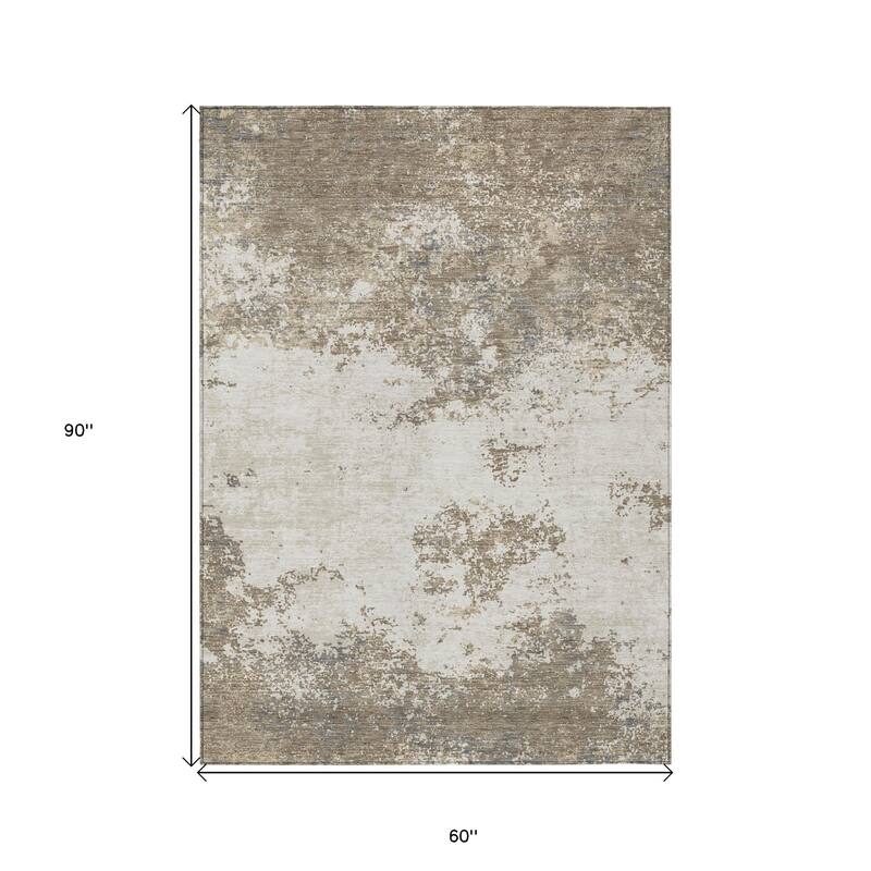 HomeRoots Abstract Transitional Rectangle Outdoor Rug