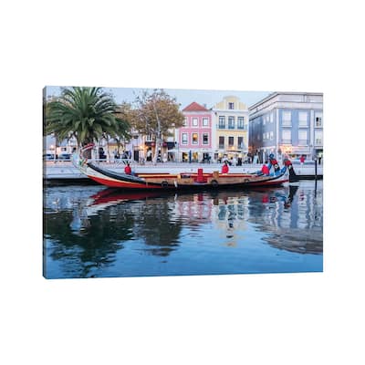 iCanvas "Portugal, Aveiro. Moliceiro boat on the canal." by Julie Eggers Canvas Print