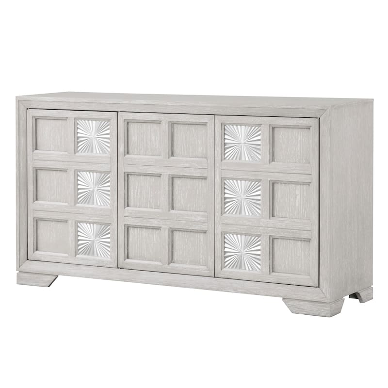 Furniture of America Juniper Modern Light Grey Solid Wood 64" Dining Server