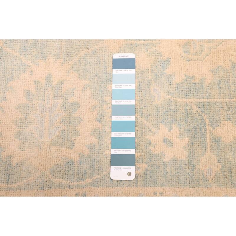 ECARPETGALLERY Hand-knotted Peshawar Oushak Teal Wool Rug - 2'11 x 11'8