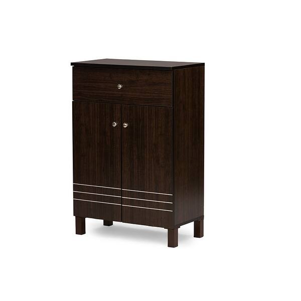 Shop Lucerne Dark Brown Modern Entryway Shoe Cabinet With 2 Doors