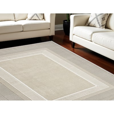 Power Loomed Geometric Modern Non Skid Stain Resistant Area Rug - 118' X '94' X '0.39
