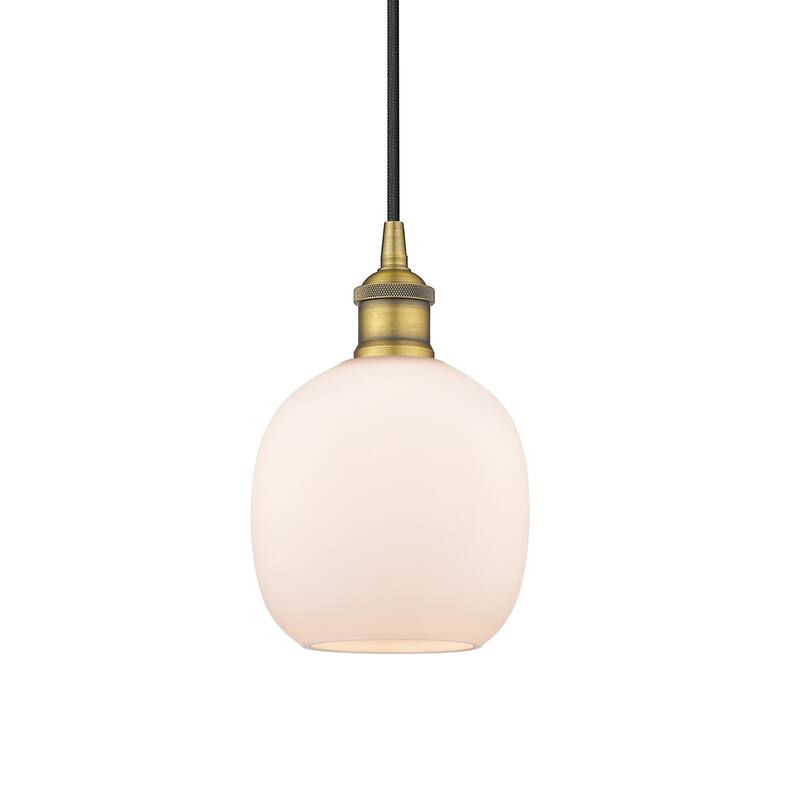 Innovations Lighting 616-1P-10-6 Belfast Pendant Belfast 6" Wide Mini - Brushed Brass / Matte White