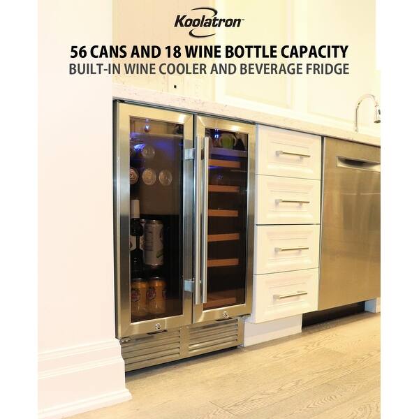 Koolatron Elite Series Dual Zone BuiltIn Wine Cooler Beverage Fridge
