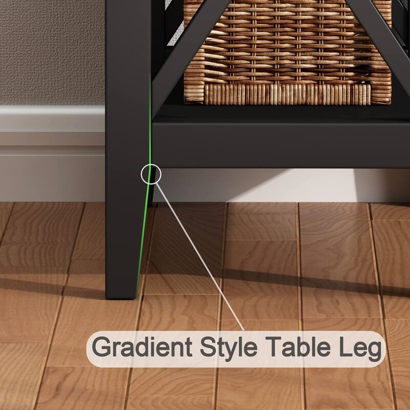 2-Drawer End Table, Flip Top Narrow End Table with Drawer, Accent Small Side Table Nightstand for Small Space