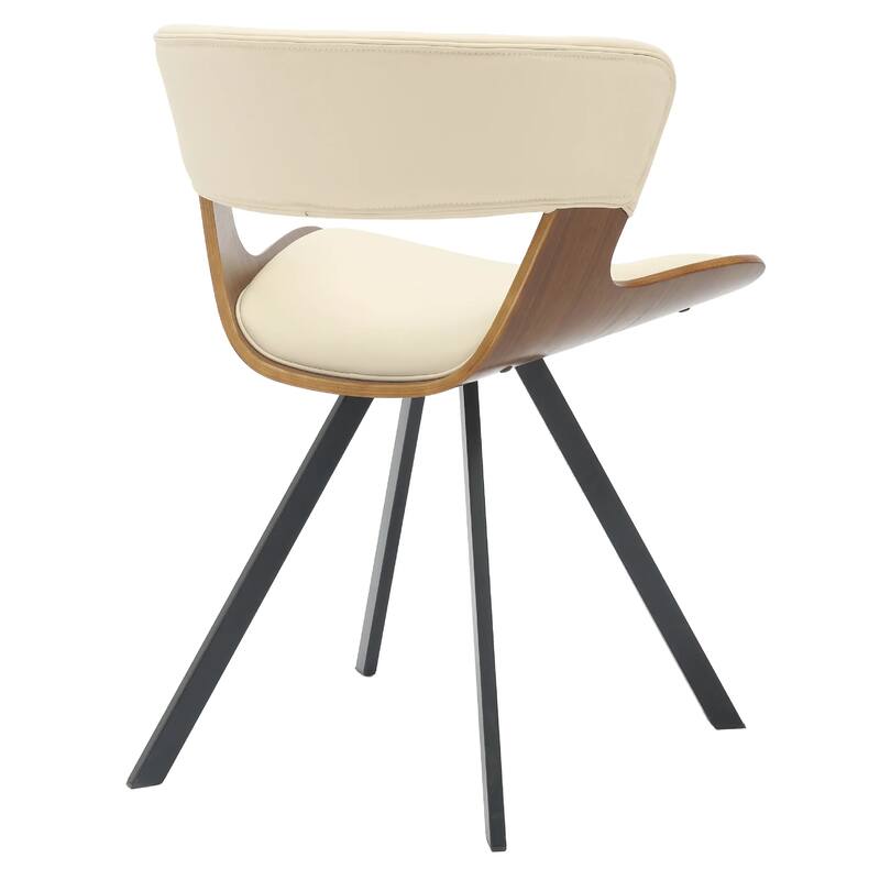 Nymia Upholstered Dining Chair with Saddle Seat - Velvet or Leather Accent Chair with Open Back and Iron Legs Set of 2