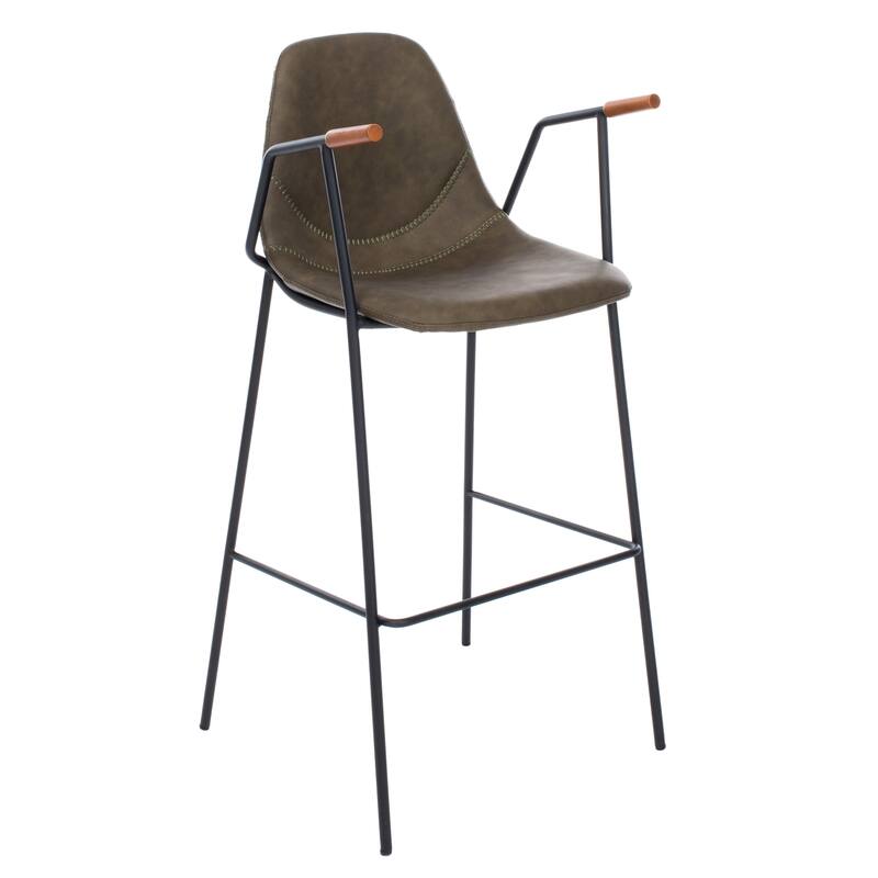 SAFAVIEH Coral Mid-Century Bar Stool - 25" W x 21.5" D x 39" H - 21Wx21Dx42H