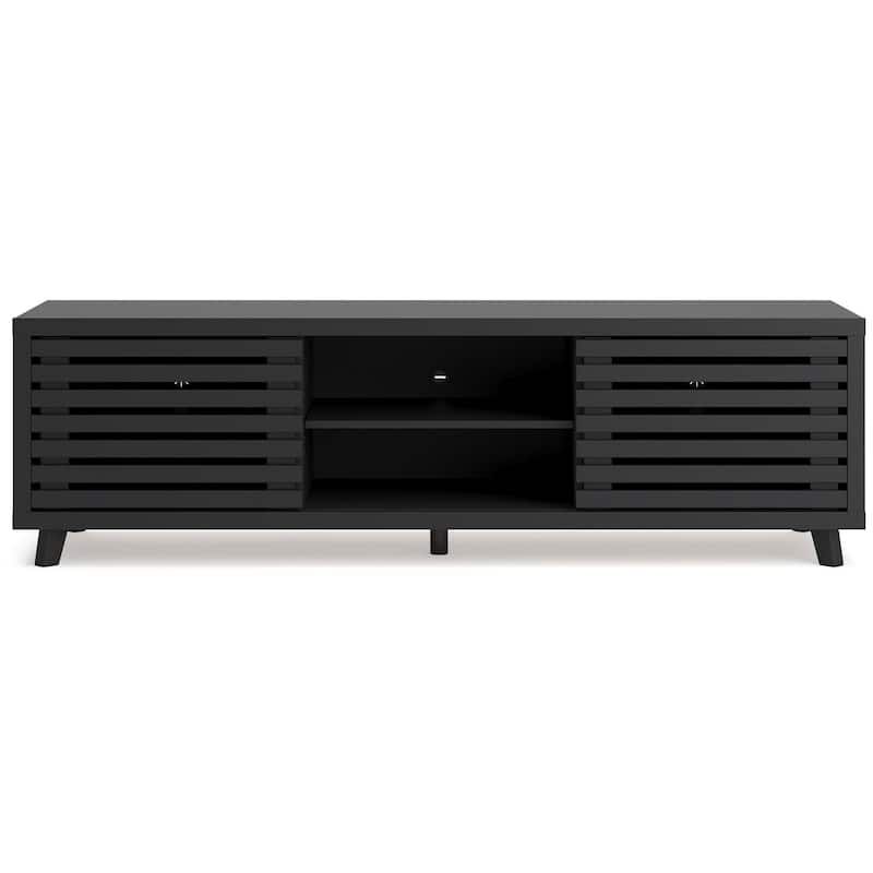 Signature Design by Ashley Danziar Black 72" TV Stand for TVs up to 82" - 72.01" W x 19.33" D x 21.14" H