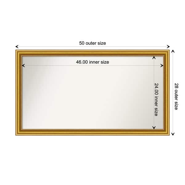 dimension image slide 84 of 93, Wall Mirror Choose Your Custom Size - Extra Large, Townhouse Gold Wood