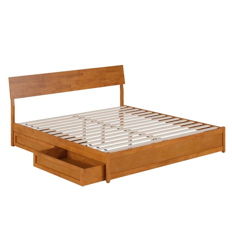 Norla Wood Platform Bed with Storage Drawers