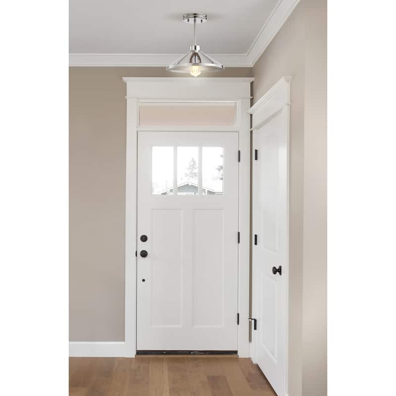 Farmhouse Iron Modern Farmhouse LED Semi Flush Mount, by JONATHAN Y