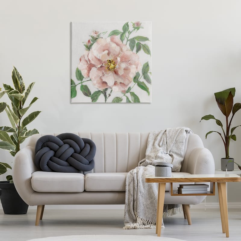 Stupell Traditional Single Pink Blossom Canvas Wall Art Design By Sally Swatland