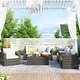 7-Pieces Outdoor Garden Patio Furniture Sets for 5-7, Simple & Modern ...