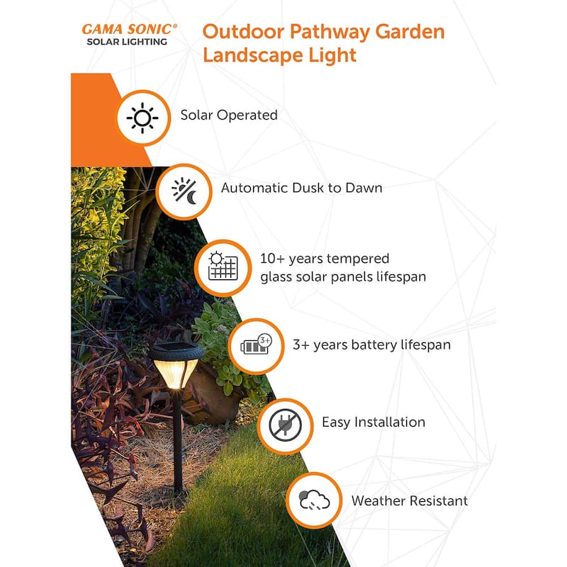 Gama Sonic Premier Solar LED Pathway Landscape Light with Dual Color