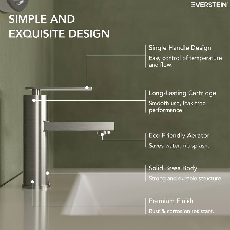 Single Lever Handle Bathroom Sink Faucet Single Hole Basin Faucet