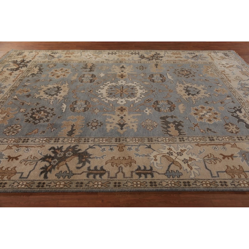 Oushak Indian Area Rug Handmade Wool Carpet - 9'1"x 11'9"