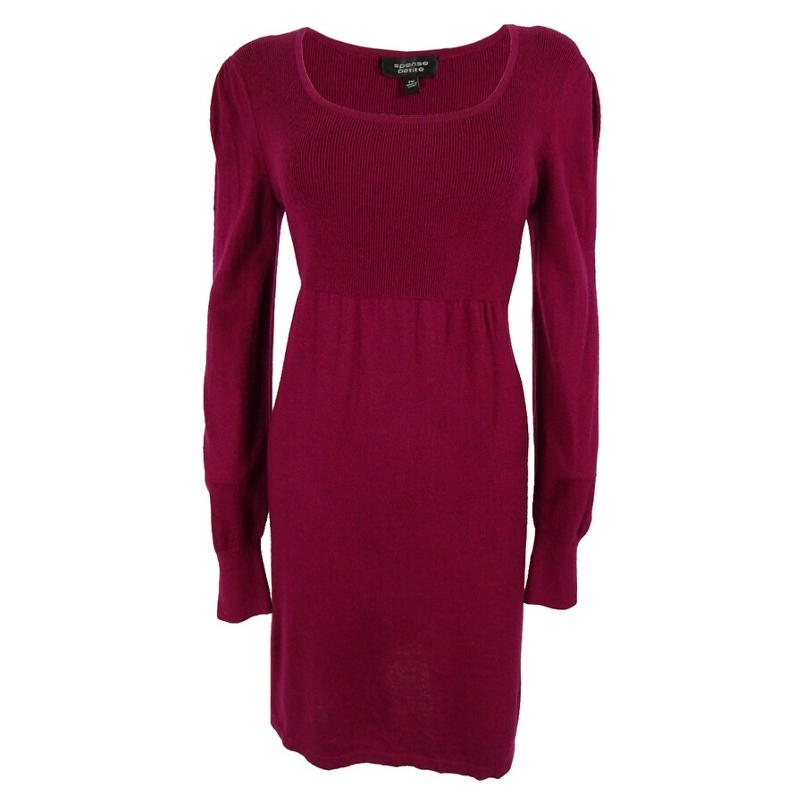 long sleeve ribbed sweater dress