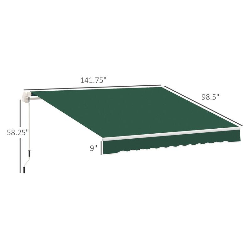 141.8"L x 98.5"W Wall Mounted Terrace Retractable Awning