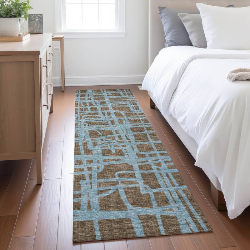 Machine Washable Indoor/ Outdoor Modern Centurion Chantille Rug