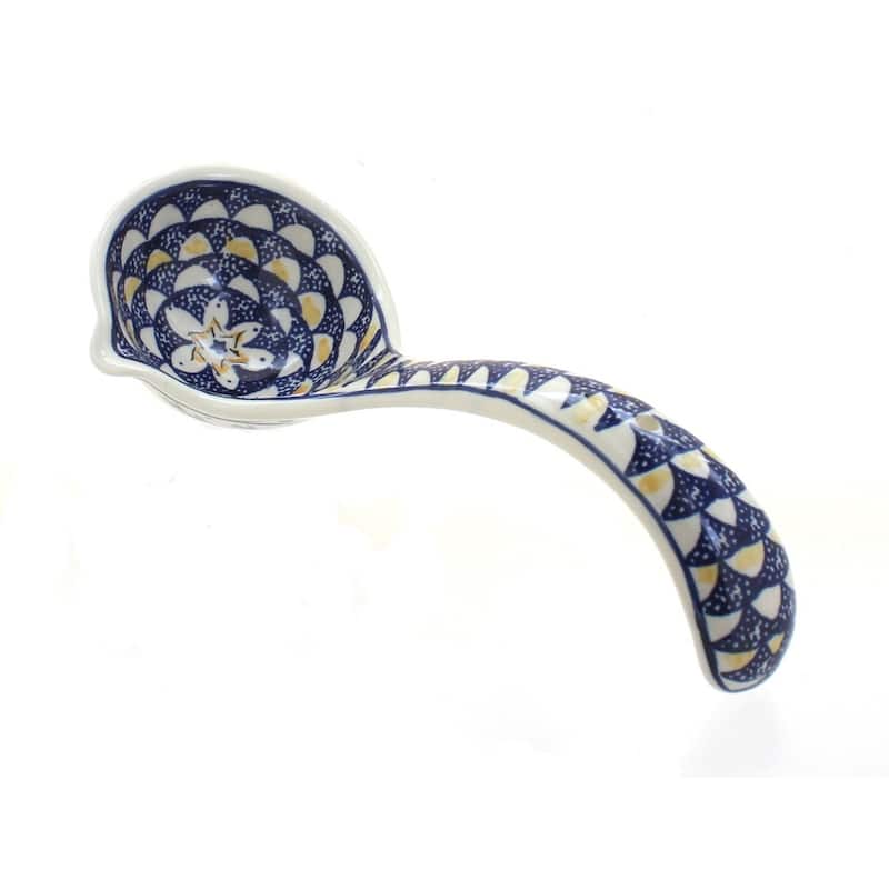 Blue Rose Polish Pottery 1367 Zaklady Soup Ladle - Evergreen