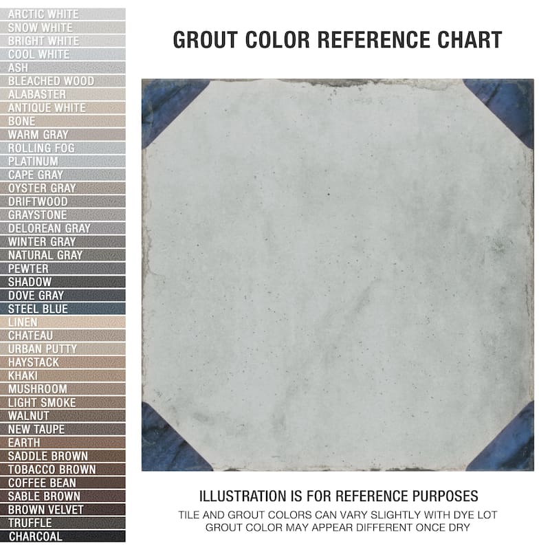 Merola Tile Renaissance Deco Indigo Corner 7-7/8" x 7-7/8" Porcelain Floor and Wall Tile