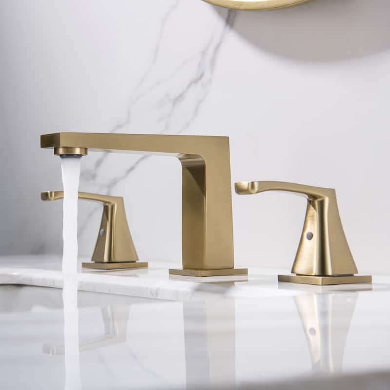 4.72"H Stainless Widespread 2-Handle Bathroom Sink Faucet