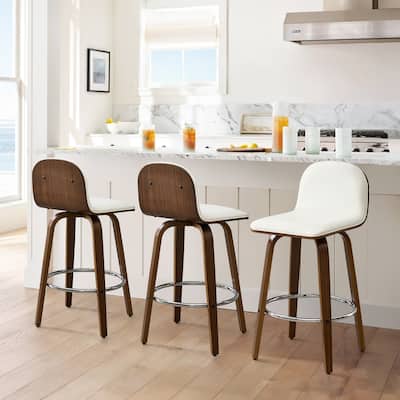 Upholstered Wood Swivel Bar Stools/ Counter Stool