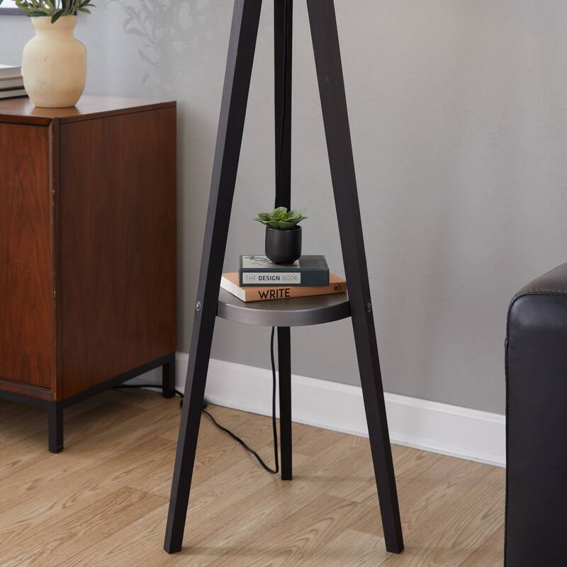 Carson Carrington Compass Tripod Floor Lamp with Shelf