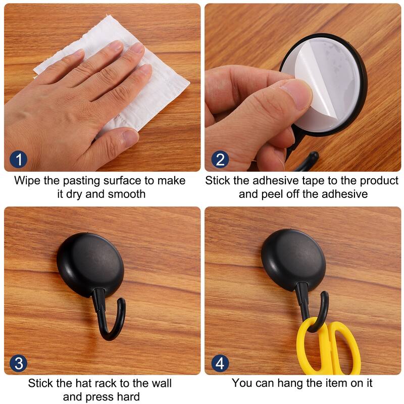 2 Pcs Hat Racks for Baseball Caps, Plastic Adhesive Hat Hooks Hat Hangers